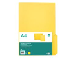 Subcarpeta cartulina liderpapel a4 pestaña inferior 240g/m2 color amarillo