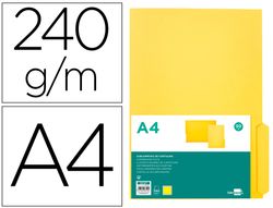 Subcarpeta cartulina liderpapel a4 pestaña inferior 240g/m2 color amarillo