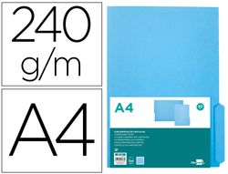 Subcarpeta cartulina liderpapel din a4 pestaña derecha 240g/m2 azul