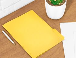 Subcarpeta cartulina liderpapel folio pestaña inferior 240g/m2 color amarillo