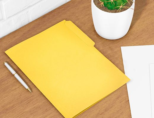 Subcarpeta cartulina liderpapel folio pestaña superior 240g/m2 color amarillo