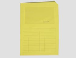 Subcarpeta Cartulina Q-Connect Din A4 Amarilla con Ventana Transparente 120 Gr