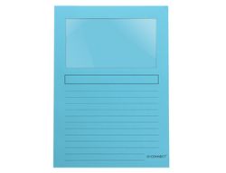 Subcarpeta Cartulina Q-Connect Din A4 Azul con Ventana Transparente 120 Gr