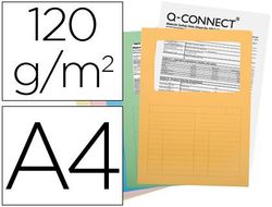 Subcarpeta Cartulina Q-Connect Din A4 Colores Surtidos con Con Ventana Transparente 120 Gr Paquete de 25 Unidades