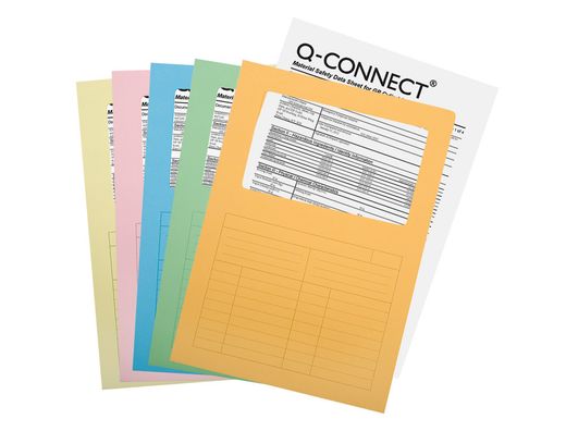 Subcarpeta Cartulina Q-Connect Din A4 Colores Surtidos con Con Ventana Transparente 120 Gr Paquete de 25 Unidades