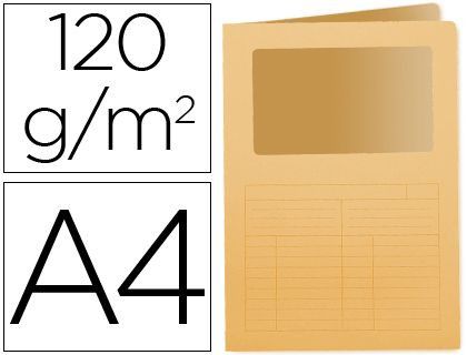 Subcarpeta Cartulina Q-Connect Din A4 Naranja con Ventana Transparente 120 Gr