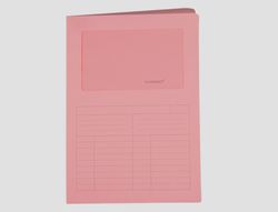 Subcarpeta Cartulina Q-Connect Din A4 Rosa con Ventana Transparente 120 Gr