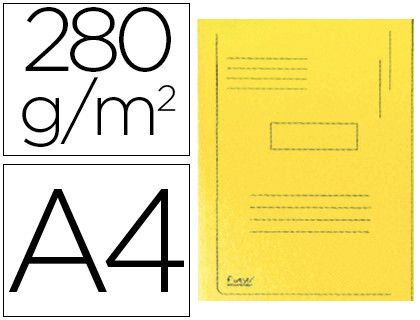 Subcarpeta Cartulina Reciclada Exacompta A4 Amarillo 280G/M2 Con 2 Solapas Interior