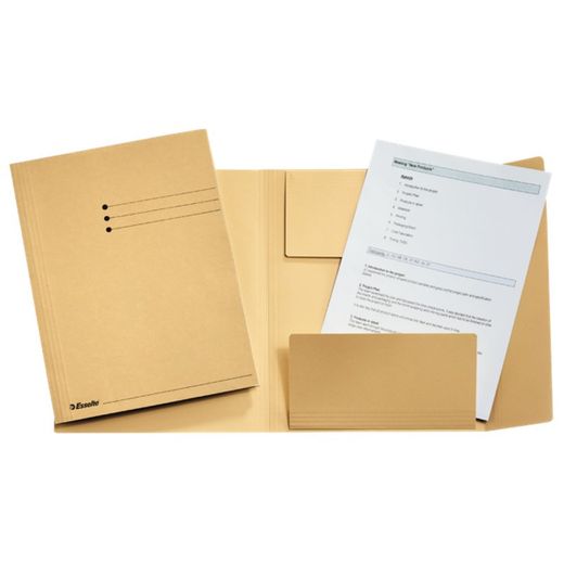 Subcarpeta Esselte 3 solapas 275 grs. DIN A4 color beige