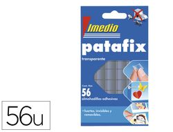 Sujetacosa imedio patafix almohadilla adhesiva transparente removible blister de 56 unidades