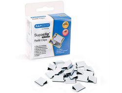 Supaclips rapesco capacidad 40 hojas color blanco caja de 100 unidades
