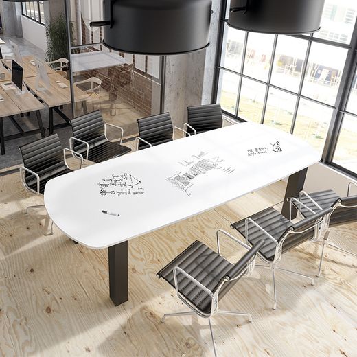 Tablero Chameleon para utilizar como mesa rotulable. Color blanco.Superficie magnética.Medidas 180x90 cm