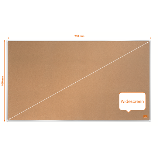 Tablero de anuncios nobo impression pro corcho formato panoramico 32" 710x400 mm