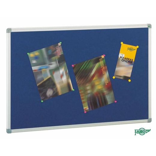 Tablero de corcho Faibo 90x120 cm Tapizado en Azul
