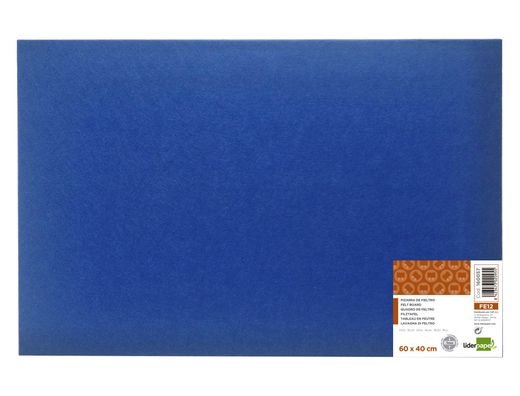 Tablero de fieltro liderpapel mural color azul 40x60 cm