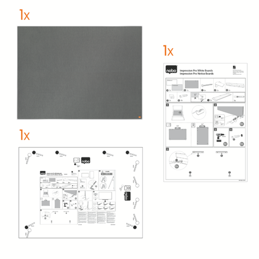 Tablero NOBO Impression Pro de fieltro 900x600mm, gris