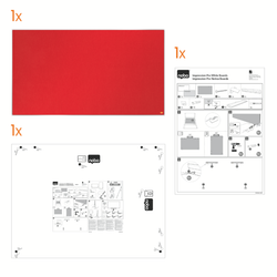 Tablero NOBO Impression Pro de formato panorámico de fieltro 1550x870mm, rojo