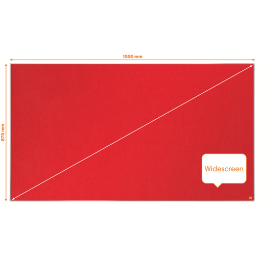 Tablero NOBO Impression Pro de formato panorámico de fieltro 1550x870mm, rojo