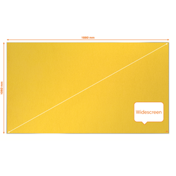 Tablero NOBO Impression Pro de formato panorámico de fieltro 1880x1060mm, amarillo