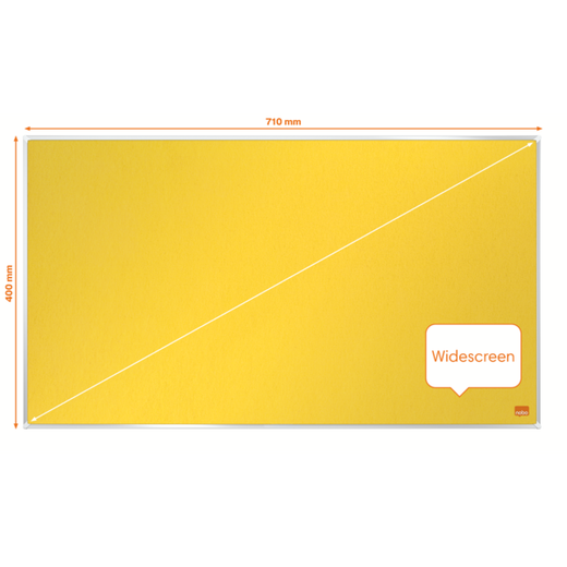 Tablero NOBO Impression Pro de formato panorámico de fieltro 710x400mm, amarillo