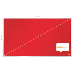 Tablero NOBO Impression Pro de formato panorámico de fieltro 710x400mm, rojo