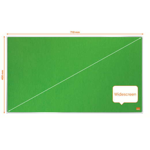 Tablero NOBO Impression Pro de formato panorámico de fieltro 710x400mm, verde