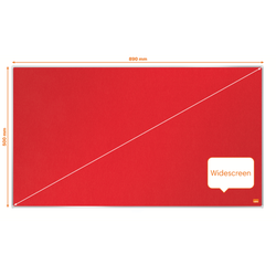 Tablero NOBO Impression Pro de formato panorámico de fieltro 890x500mm, rojo