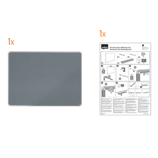 Tablero NOBO Premium Plus de fieltro 1200x1200mm, gris