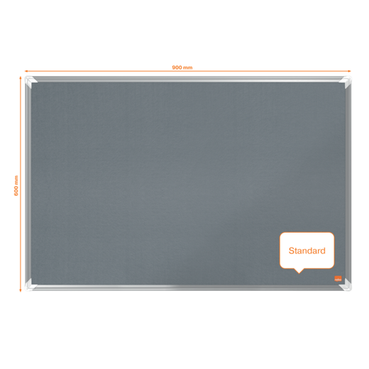 Tablero NOBO Premium Plus de fieltro 900x600mm, gris