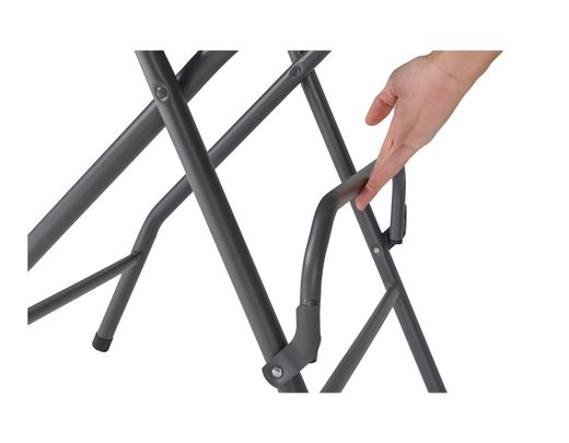 Taburete alto plegable Alvarstool con respaldo y amplio asiento.