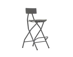 Taburete alto plegable Alvarstool con respaldo y amplio asiento.