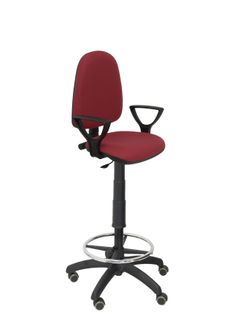 Taburete Ayna bali granate brazos fijos ruedas de parquet