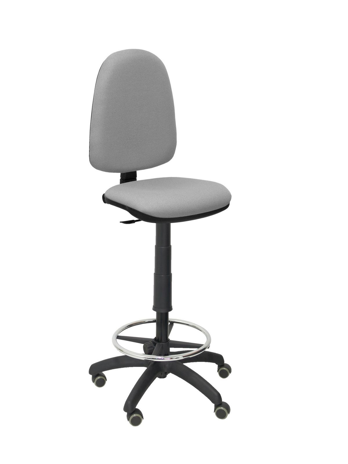 Taburete Ayna bali gris claro ruedas de parquet