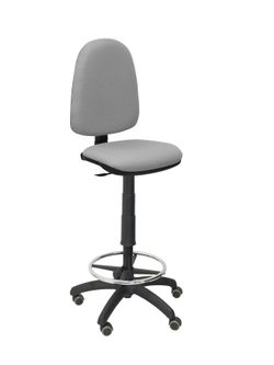 Taburete Ayna bali gris claro ruedas de parquet