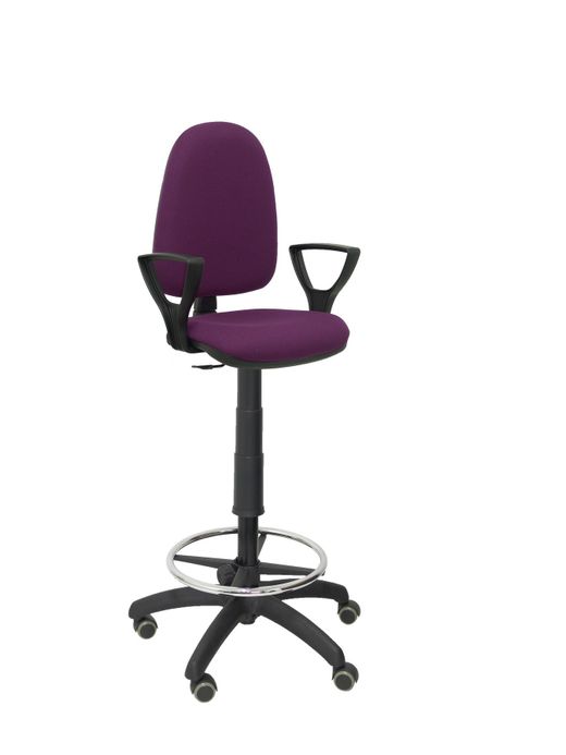 Taburete Ayna bali morado brazos fijos ruedas de parquet