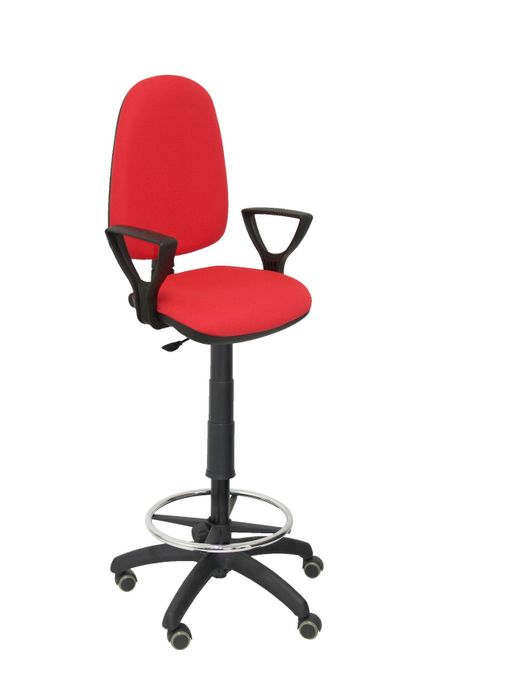 Taburete Ayna bali rojo brazos fijos ruedas de parquet