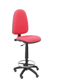 Taburete Ayna bali rojo ruedas de parquet