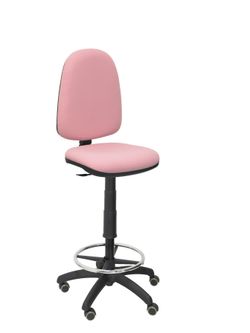 Taburete Ayna bali rosa pálido ruedas de parquet