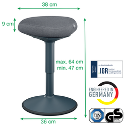 Taburete ergonomico Active Comfort Sit - sentado, gris oscuro