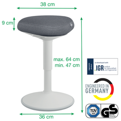 Taburete ergonomico Active Comfort Sit - sentado, gris
