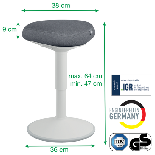 Taburete ergonomico Active Comfort Sit - sentado, gris