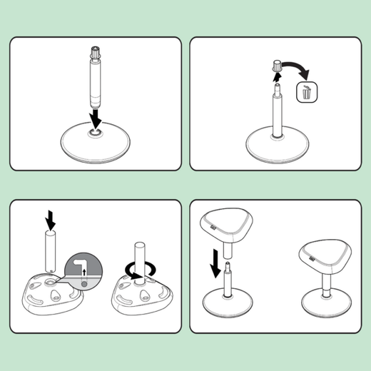 Taburete ergonomico Active Comfort Sit - sentado, gris