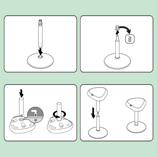 Taburete ergonomico Active Comfort Stand - de pie, gris oscuro