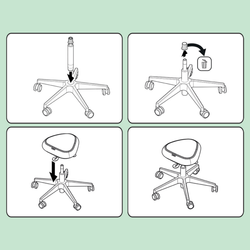 Taburete Leitz Ergo Active con ruedas, gris oscuro