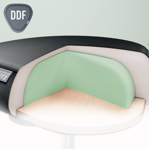 Taburete Leitz Ergo con ruedas, negro