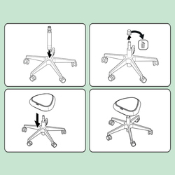 Taburete Leitz Ergo con ruedas, negro