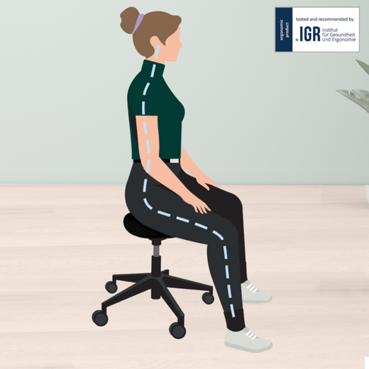 Taburete Leitz Ergo con ruedas, negro