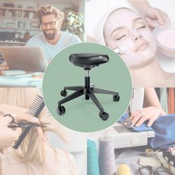 Taburete Leitz Ergo con ruedas, negro