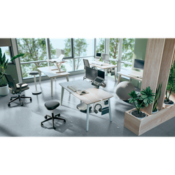 Taburete Leitz Ergo con ruedas, negro