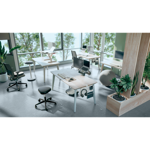 Taburete Leitz Ergo con ruedas, negro